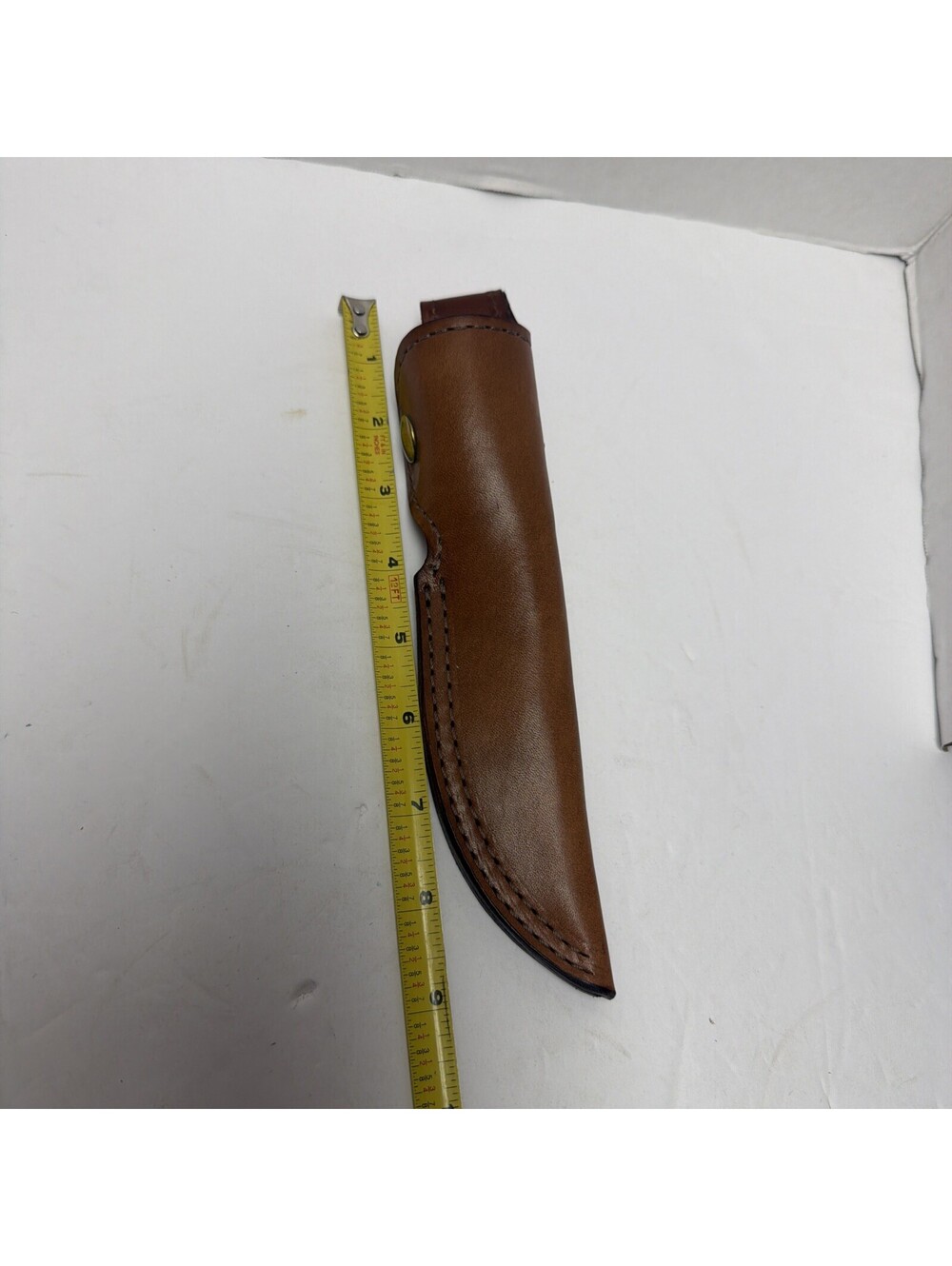 Vintage Fixed Blade Knife Sheath Brown Leather Belt Pouch Case 9” X 1 3/8”